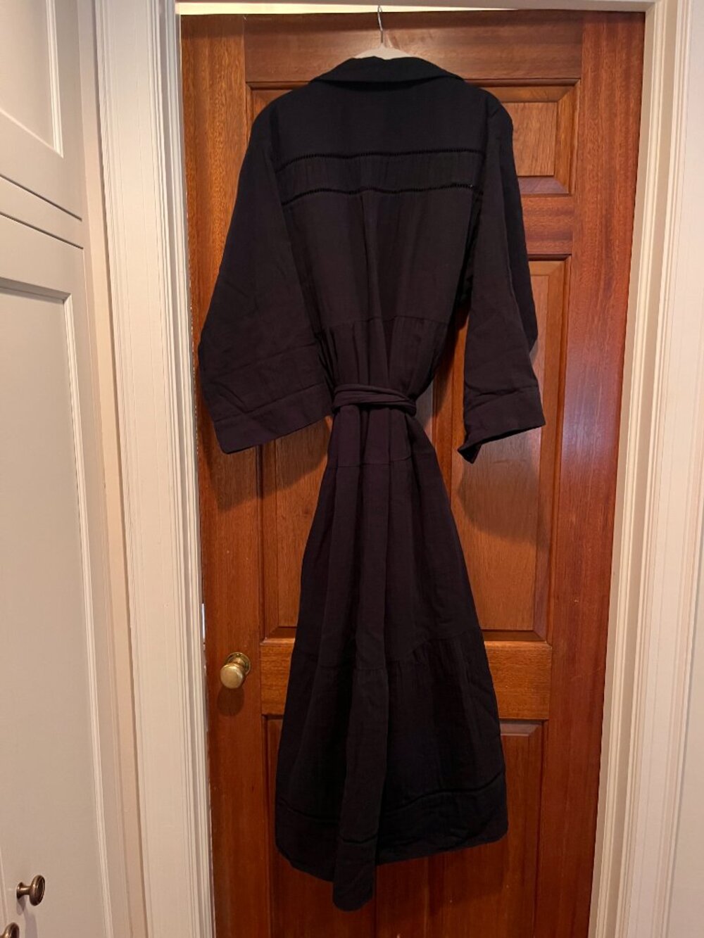 Cheesecloth Button Front Maxi Shirt Dress+ Belt - Picture 5 of 6